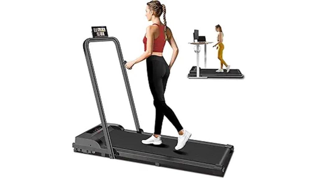 portable treadmill with handle
