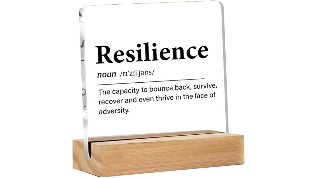 resilient inspiration desk sign