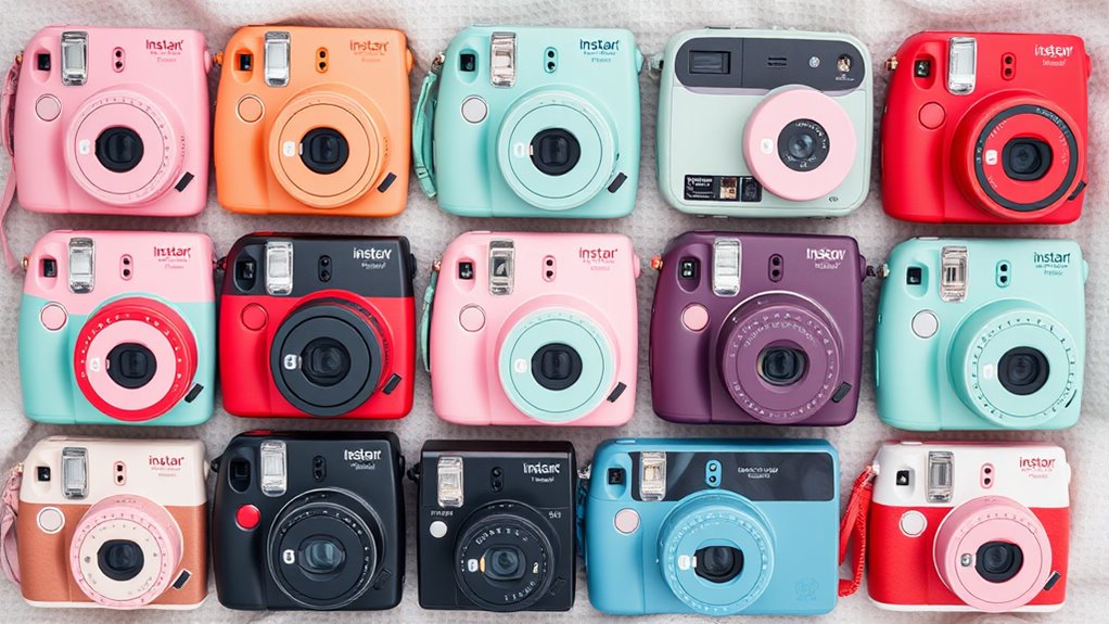 retro polaroid style instant cameras