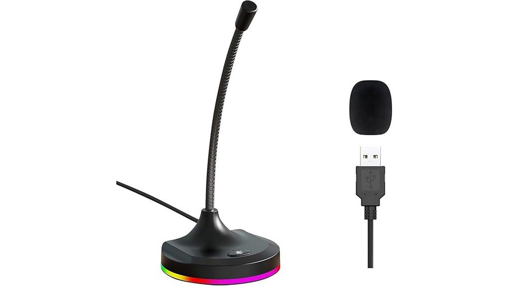 rgb gaming microphone with mute