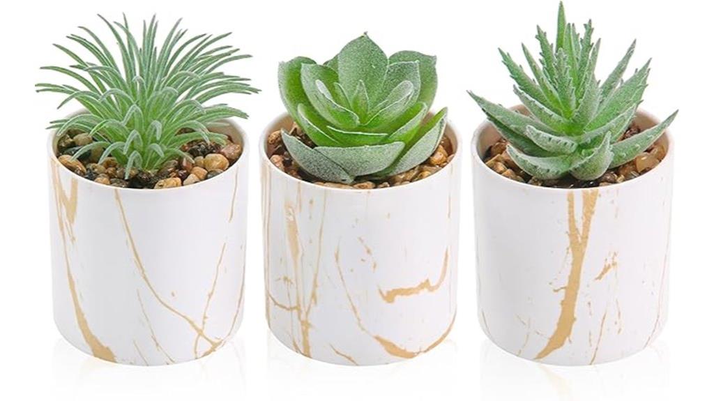 rose fake succulents set