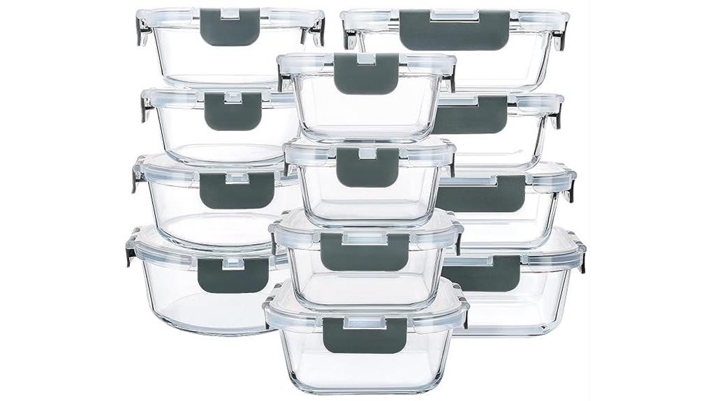 set of 24 glass containers