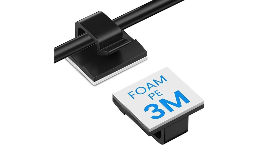 small black cable clips