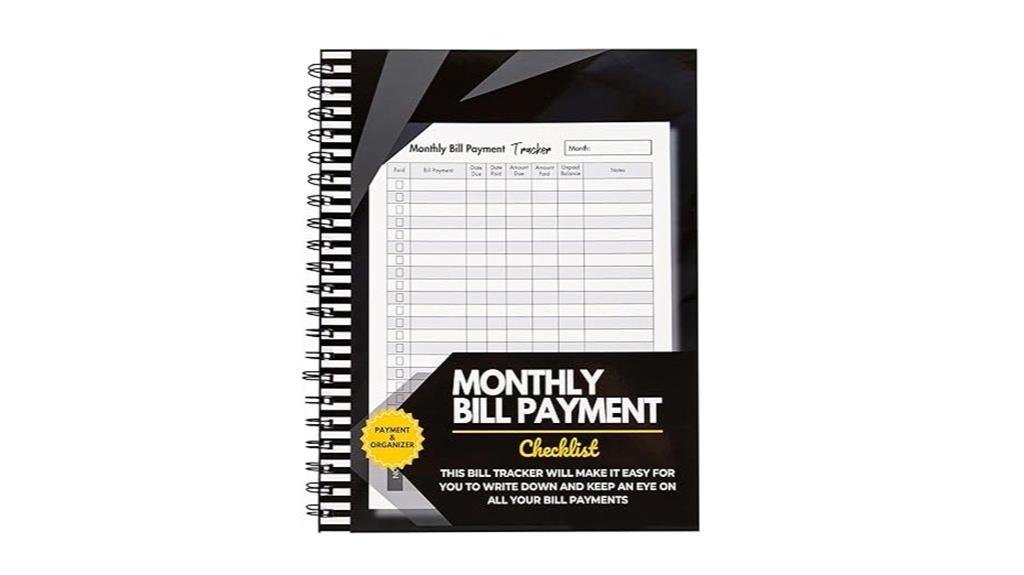 spiral bound bill tracking notebook