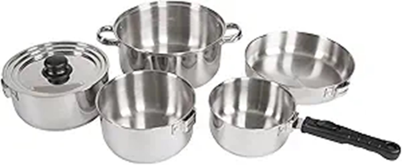 stainless steel camping cookware