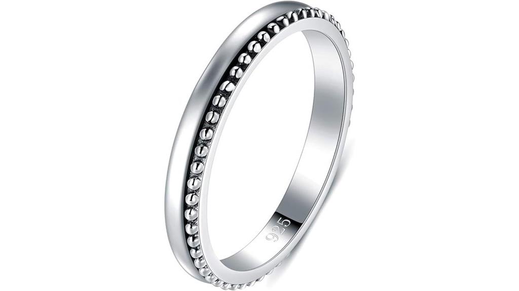 sterling silver beaded stack