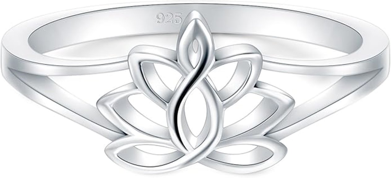 sterling silver lotus ring