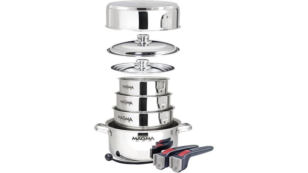 ten piece stainless steel set