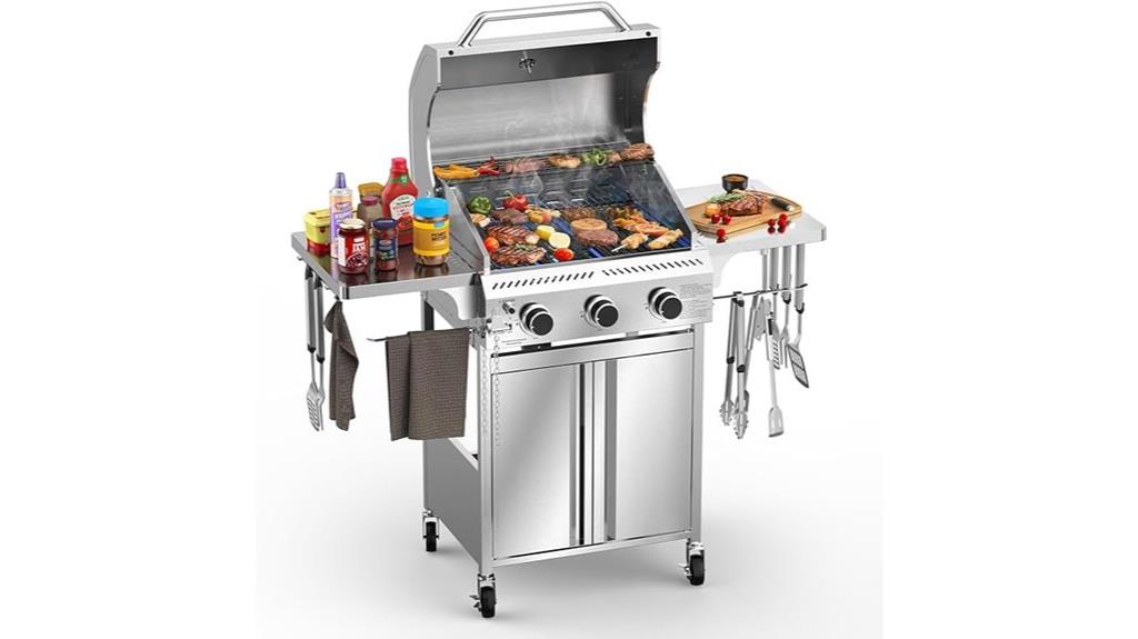 three burner folding grill