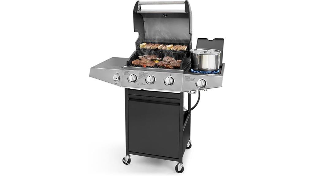 three burner gas grill