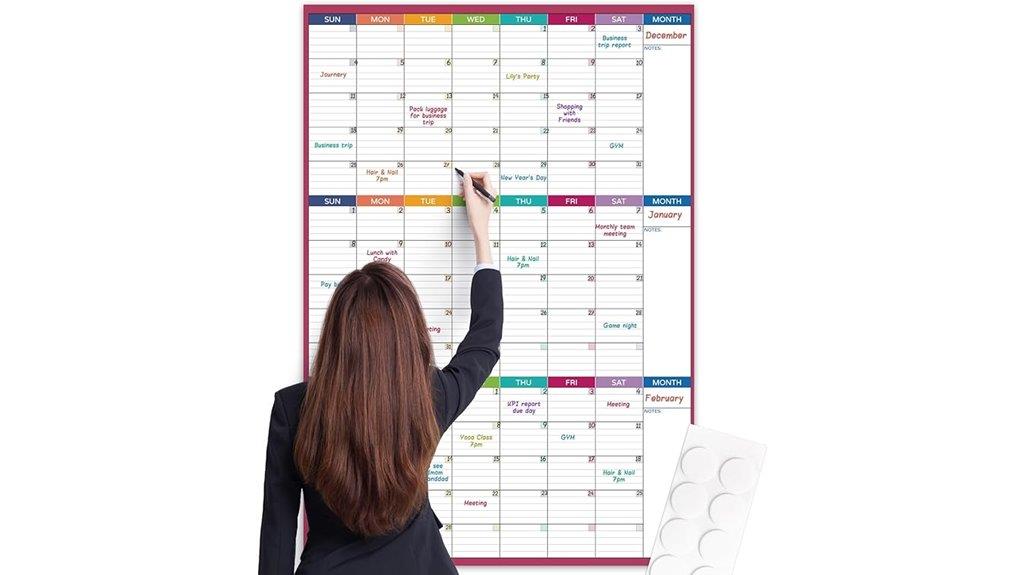three month wall calendar