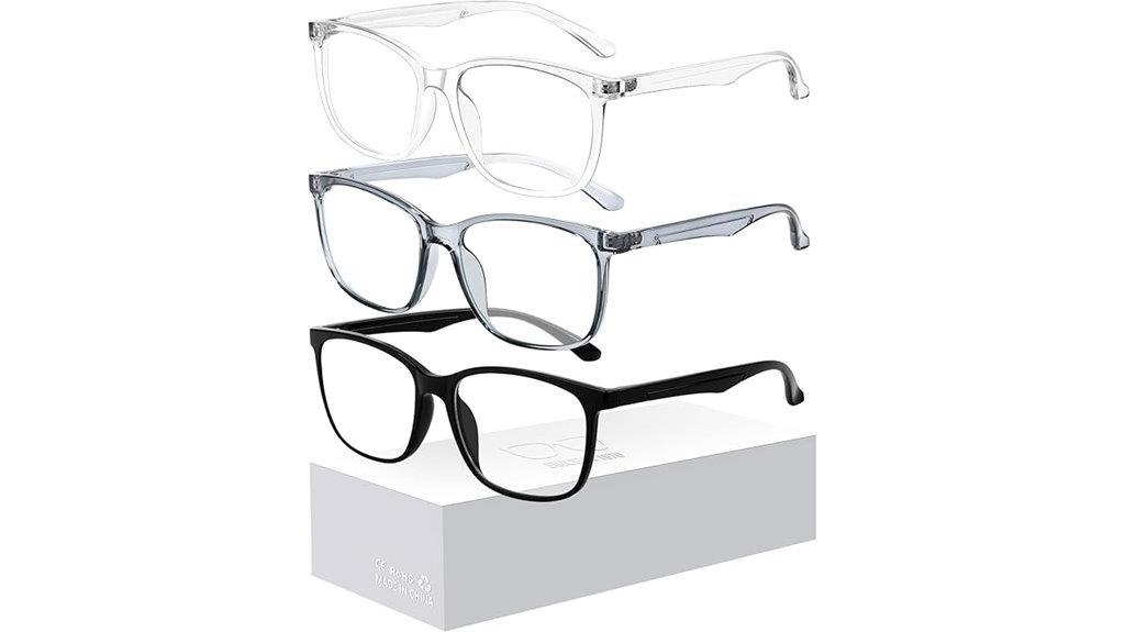 three pack blue light glasses