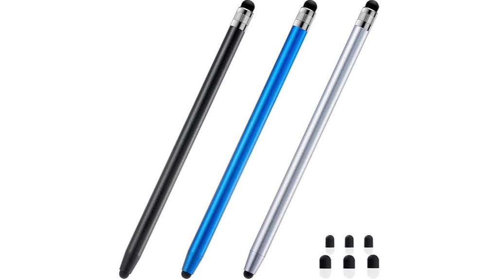 three pack touchscreen stylus