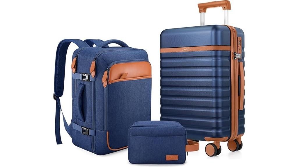 three piece spinner luggage set
