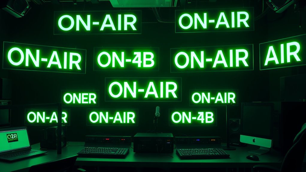 top green on air signs