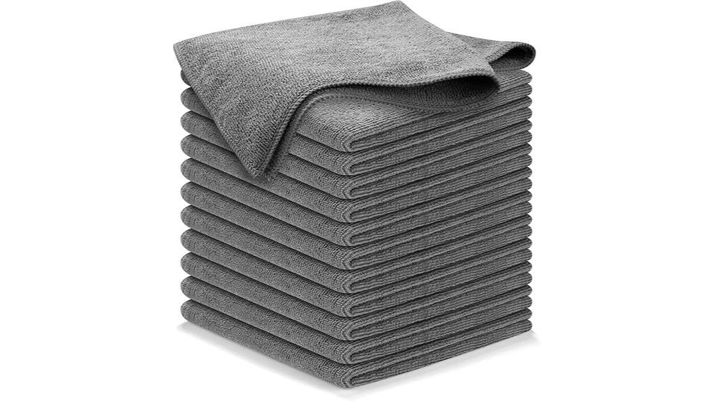 twelve microfiber cleaning cloths