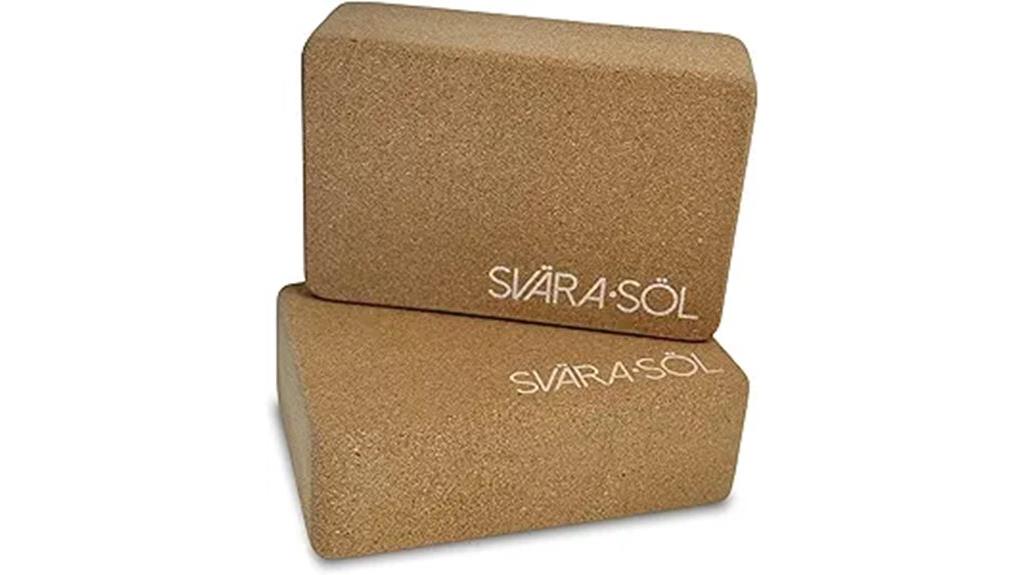 two cork yoga blocks