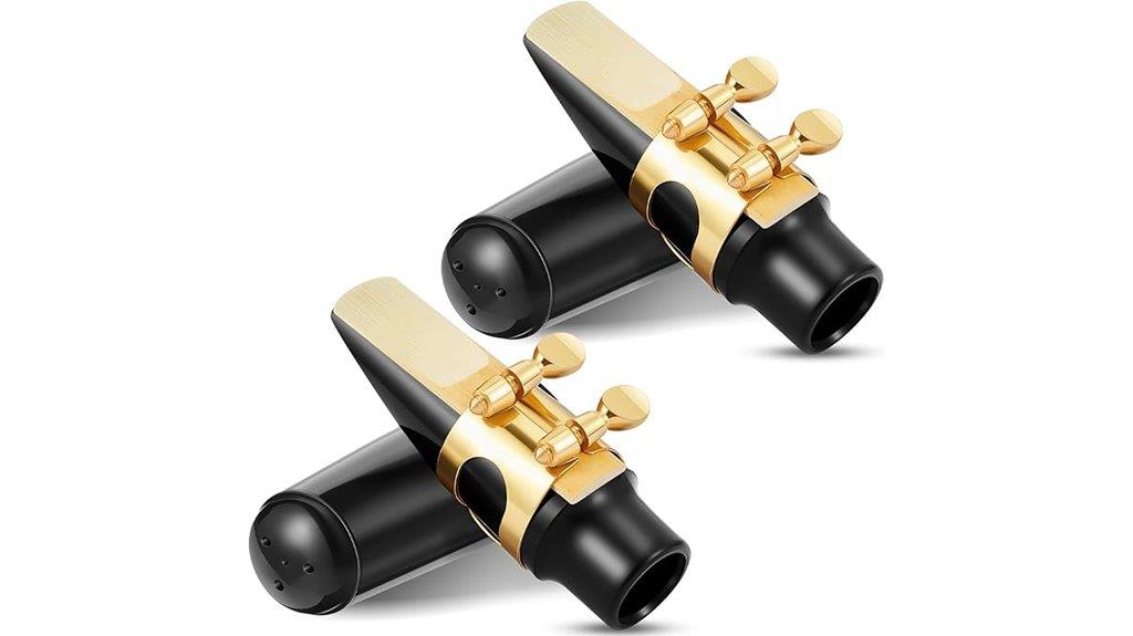 two gold sax mouthpieces