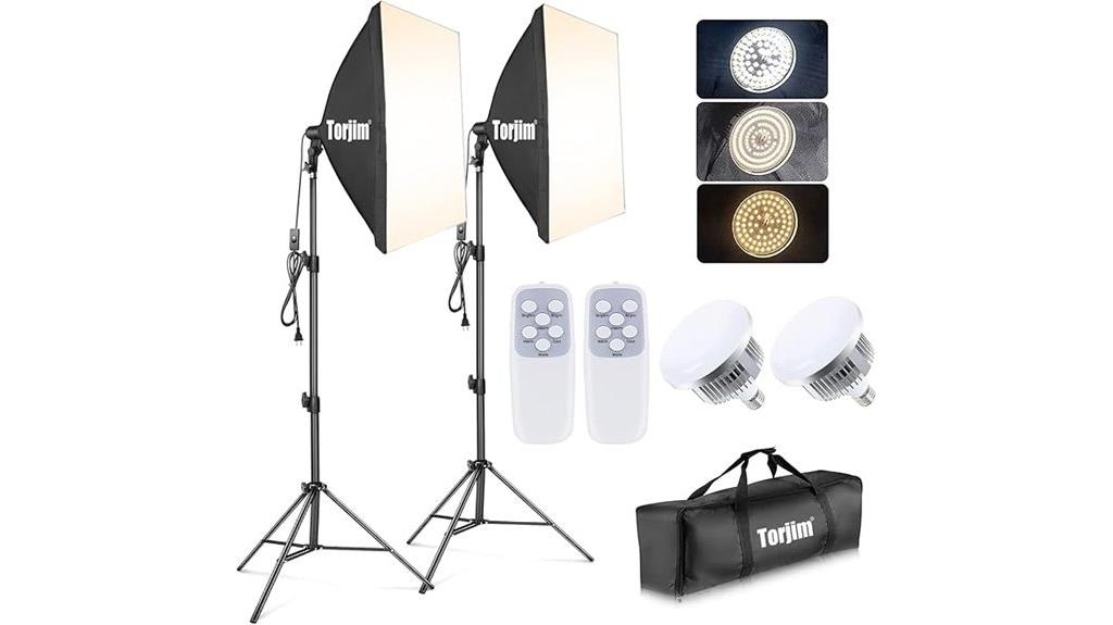 two piece softbox lighting