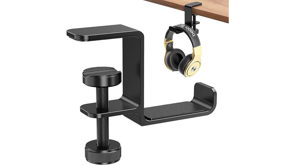 under desk aluminum headset holder