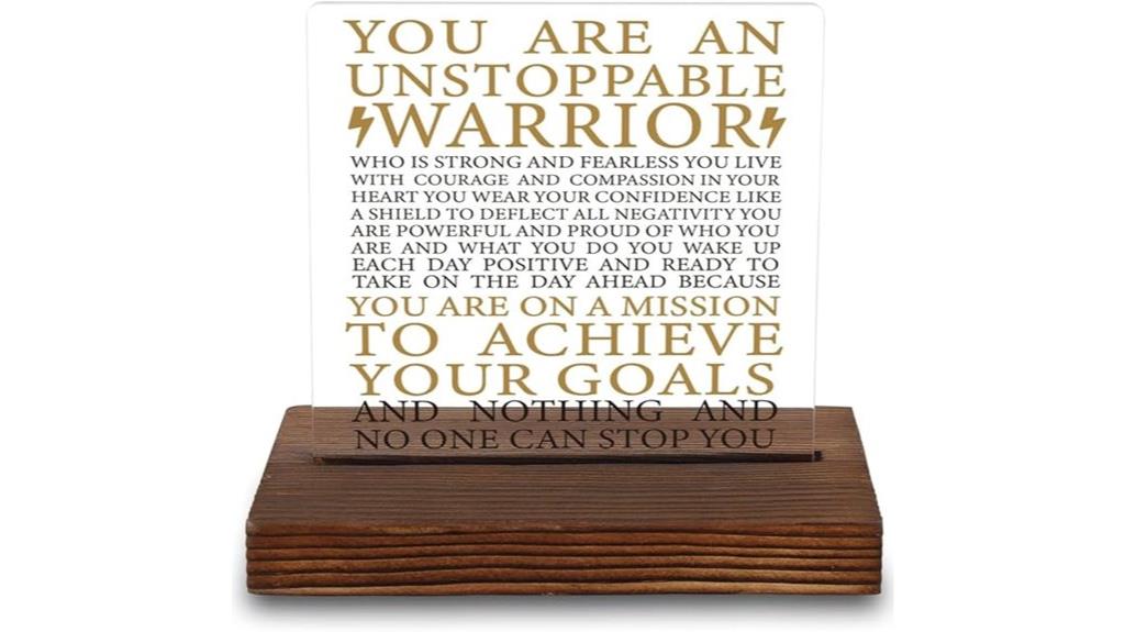 unstoppable warrior motivational sign