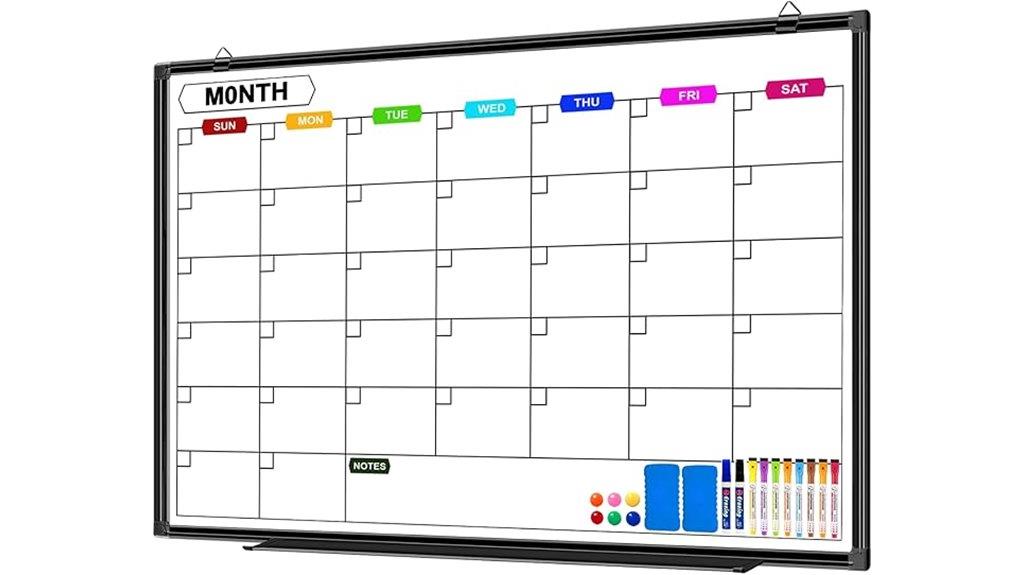 wall mounted whiteboard calendar