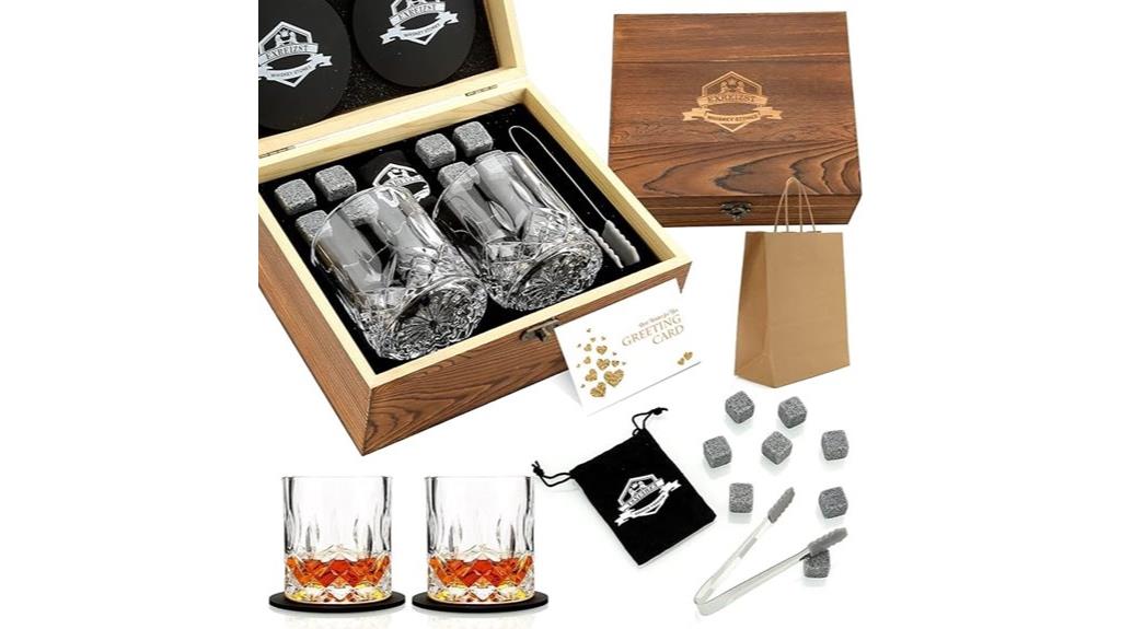 whiskey gift set with glasses