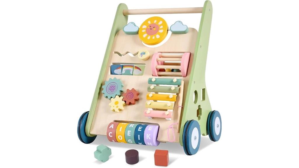 wooden toddler push walker