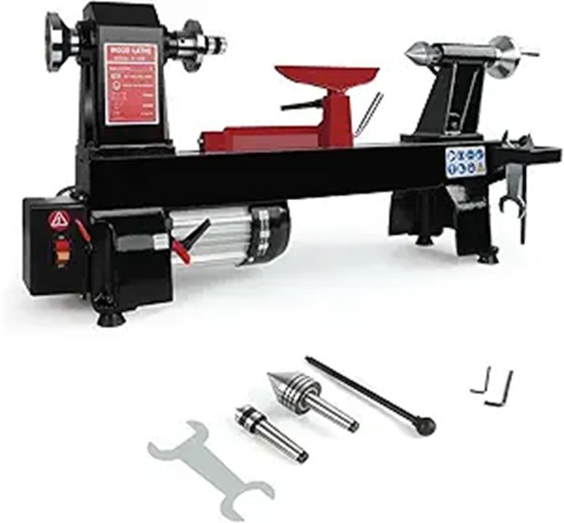Wood Lathe Machine 12 x 20 inch 5-Speed Accessories