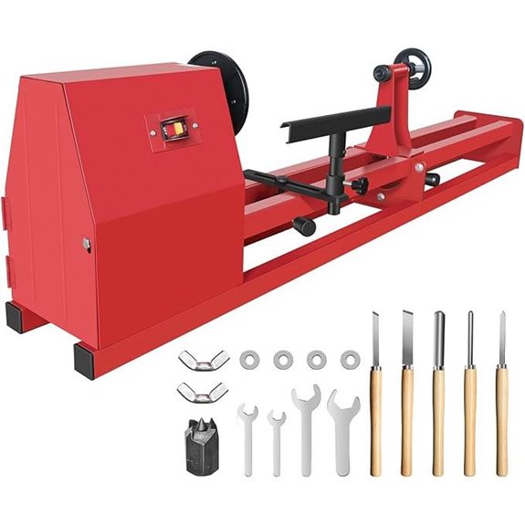 Wood Lathe 14x40 with 4-Speed & Chisels