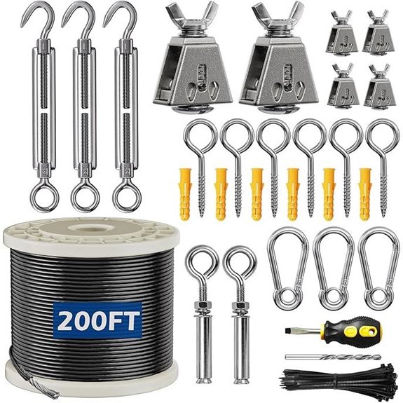 200FT Stainless Steel String Light Hanging Kit