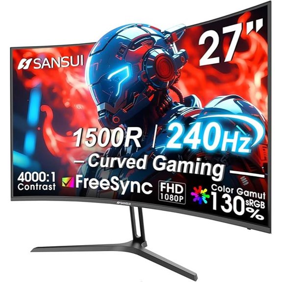 SANSUI 27 Curved 240Hz Gaming Monitor with HDR