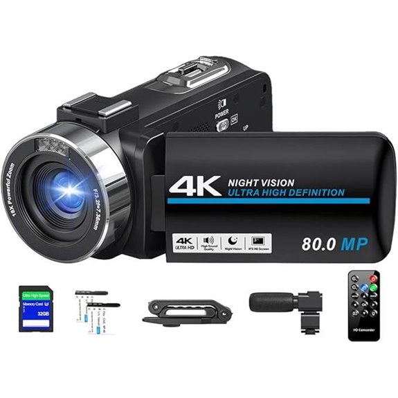 4K Video Camera with Stabilizer and Accessories