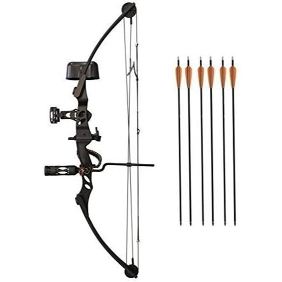 SAS Siege 55 lb Compound Bow Target Shooting (Black Pro Package)
