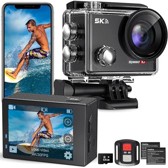 Action Camera 5K Waterproof 131FT with WiFi & Remote