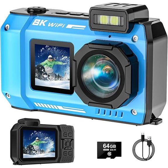 UHD 8K Waterproof Underwater Camera with 70MP