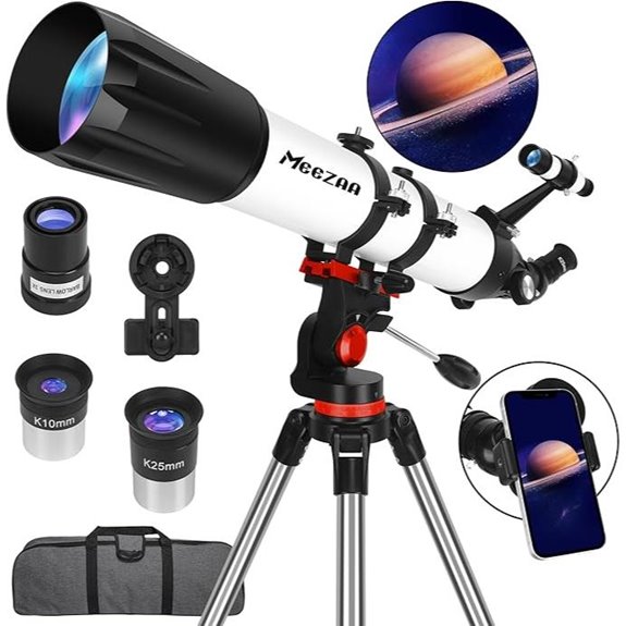 High-Powered 90mm Telescope with Tripod and Accessories
