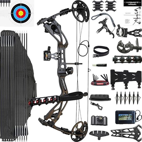 Archery Compound Bow Set with Accessories and Adjustable Draw and Adjustable Draw