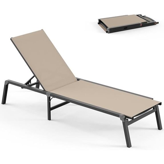 Foldable Aluminum Pool Lounge Chair with Recline