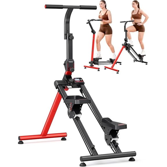YOLEO Adjustable Folding Stair Stepper with Handlebar