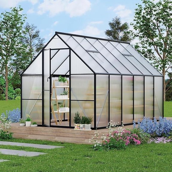 8x10 ft Aluminum Greenhouse Kit with Vent
