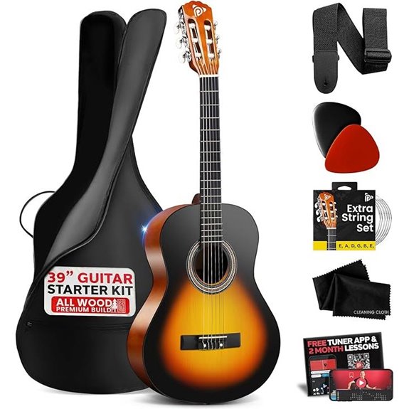 Pyle Beginner Full-Size Acoustic Guitar Kit with Accessories