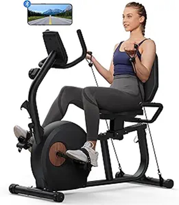 MERACH Bluetooth Recumbent Exercise Bike with App