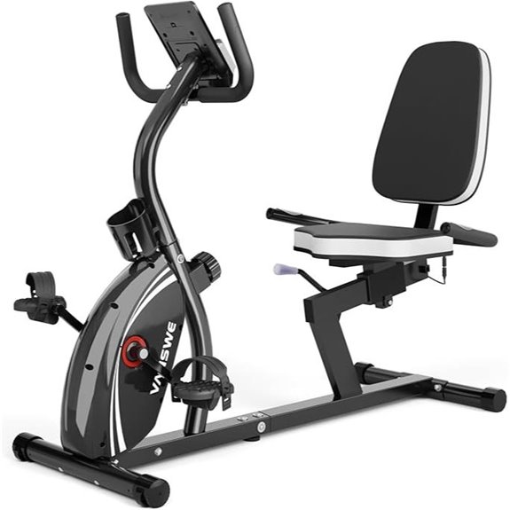 VANSWE Recumbent Exercise Bike with Bluetooth and Pulse