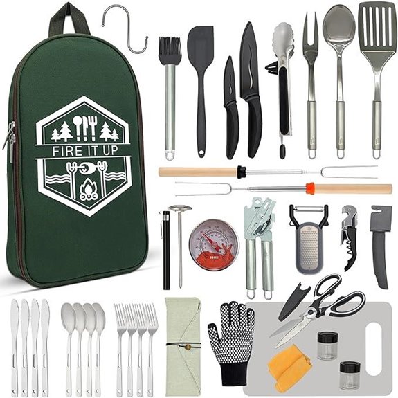 BOMKI Camping Cooking Utensil Set (Green Pro)