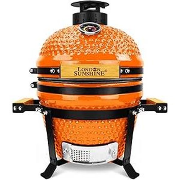 Upgraded 13-Inch Ceramic Kamado Grill with Air Vent