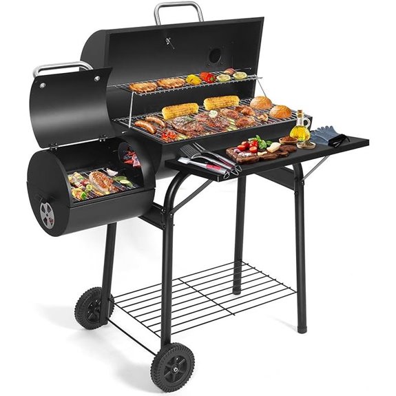 Charcoal Offset Smoker Grill for Backyard & Camping