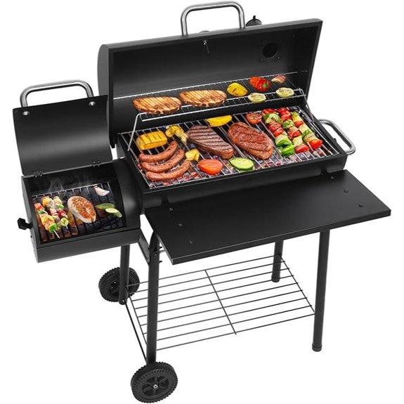 Realcook Charcoal Grill with Offset Smoker