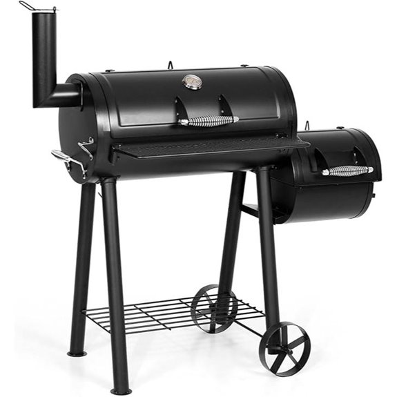 MFSTUDIO Charcoal Offset Outdoor Smoker Grill