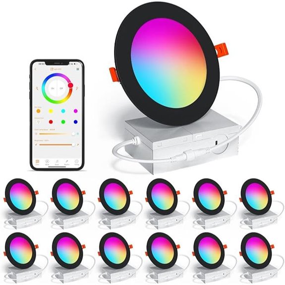 RGBWC Color Changing 4-Inch LED Recessed Lights (12 Pack)
